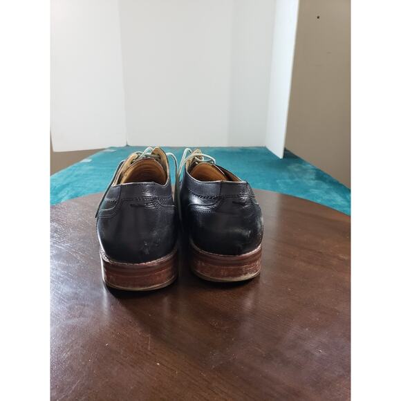 Johnston & Murphy Shoes Sz 11.5 Mens Black Lace Up Loafers Sheepskin 20-9595